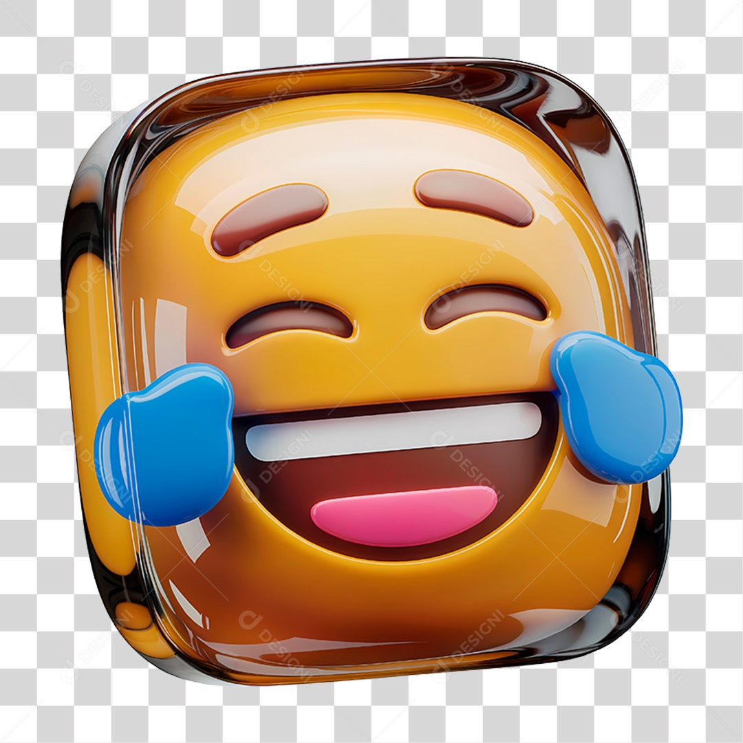 Emoji Feliz 3D Para Composição PNG Transparente