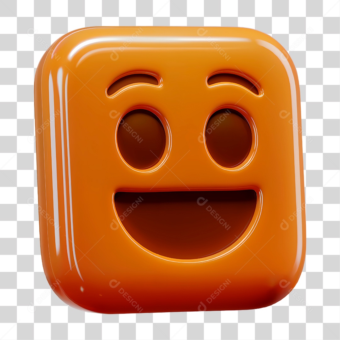 Emoji Feliz 3D Para Composição PNG Transparente