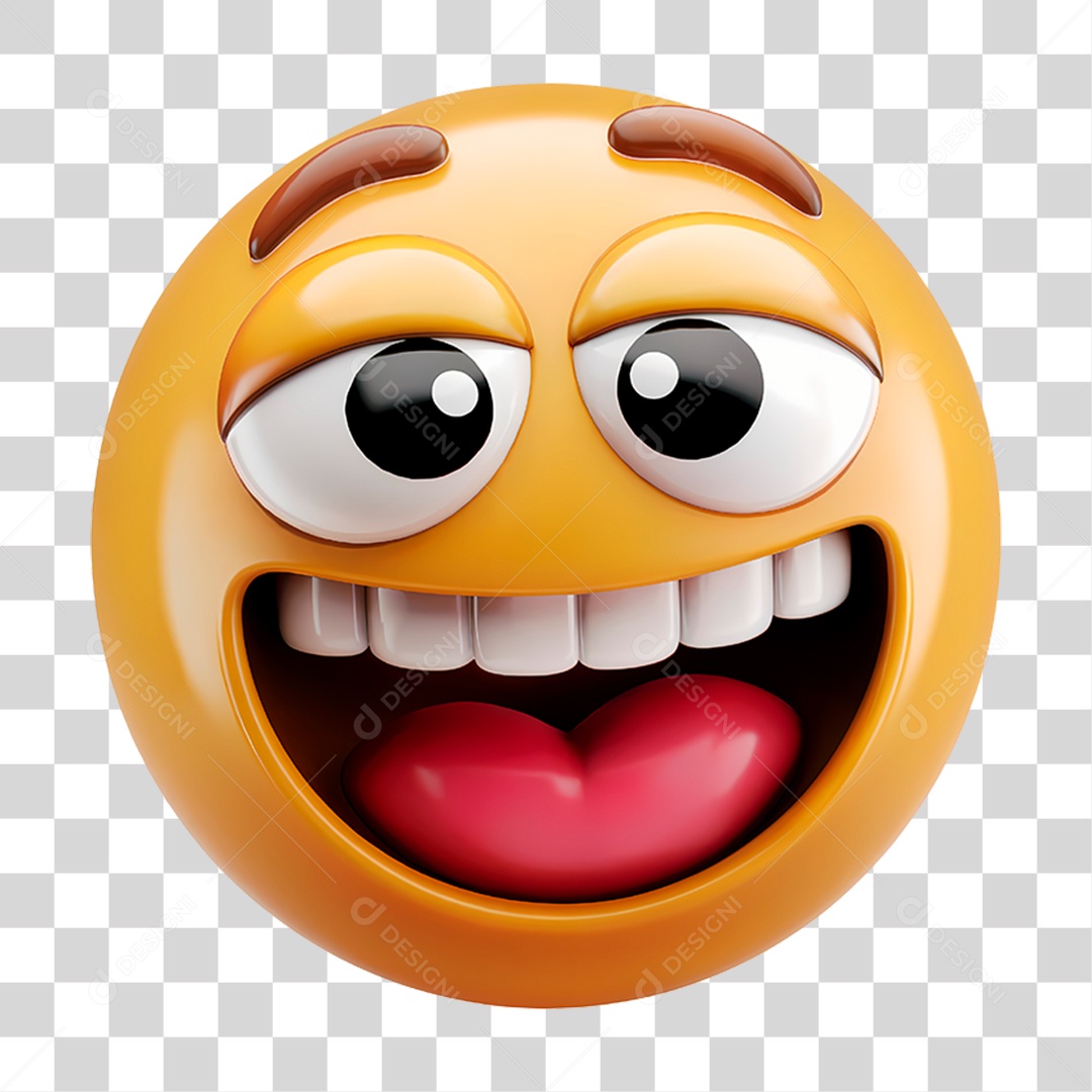 Emoji Feliz 3D Para Composição PNG Transparente