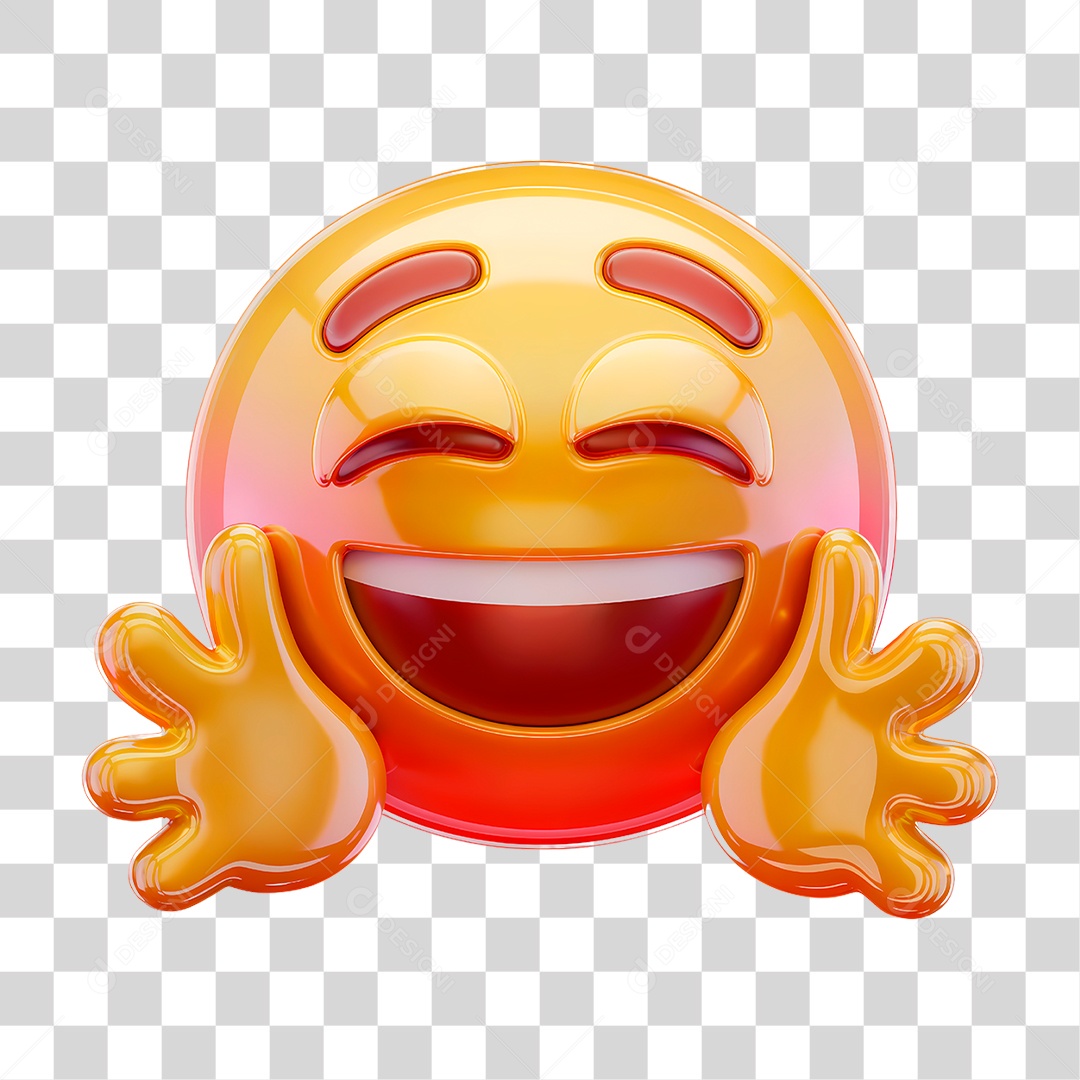 Emoji Feliz 3D Para Composição PNG Transparente