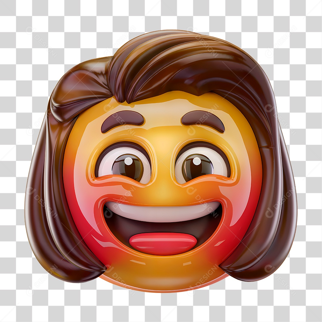 Emoji Feliz 3D Para Composição PNG Transparente