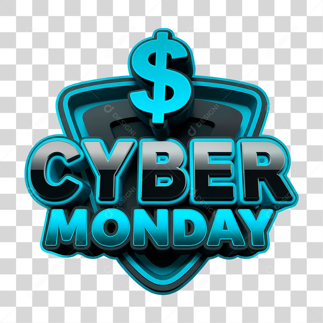 Cyber Monday Selo 3D Para Composição PSD