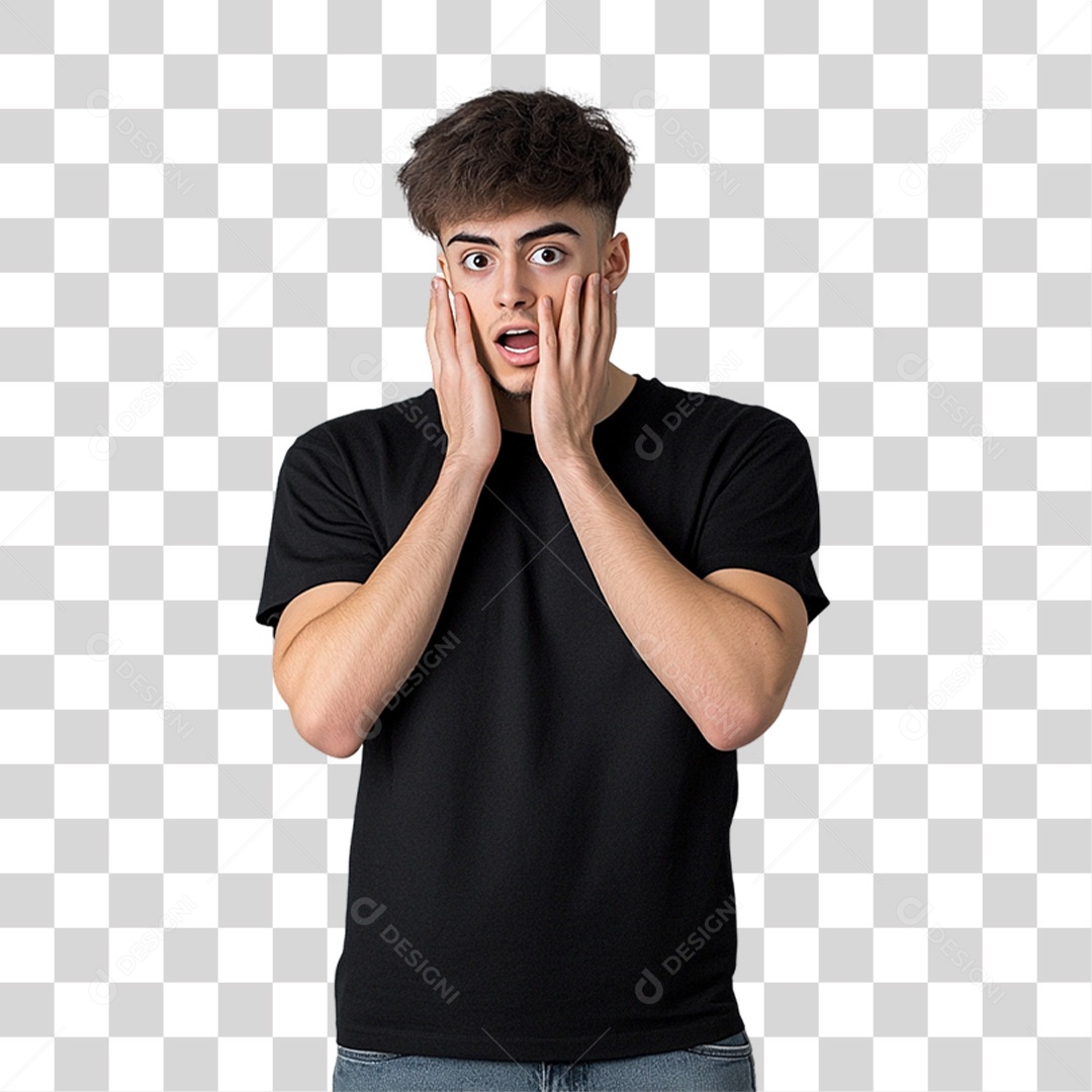 Homem de Camisa Preta PNG Transparente