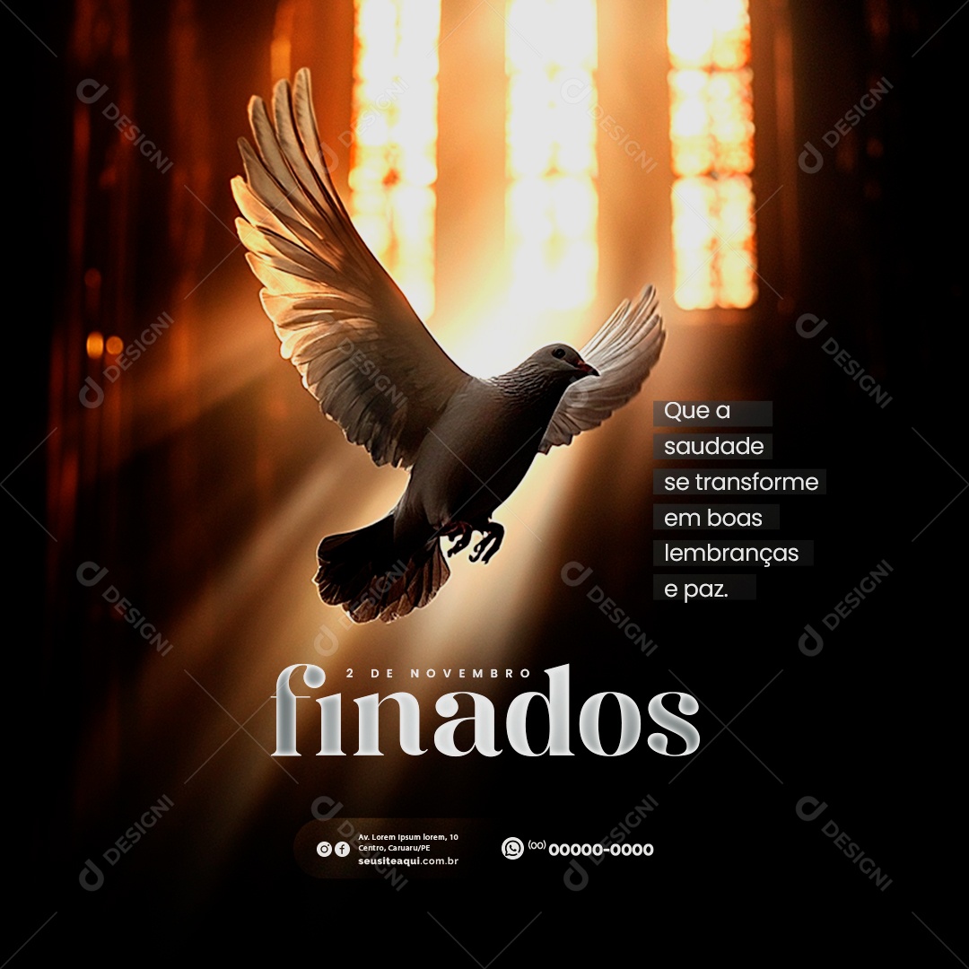 Dia de Finados 02 de Novembro Social Media PSD Editável