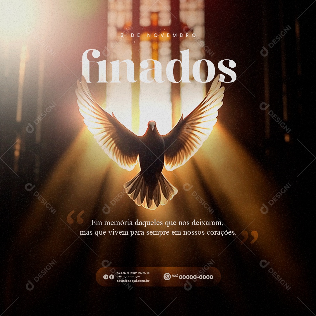 Dia de Finados 02 de Novembro Em Memória Daqueles Que Nos Deixaram Social Media PSD Editável