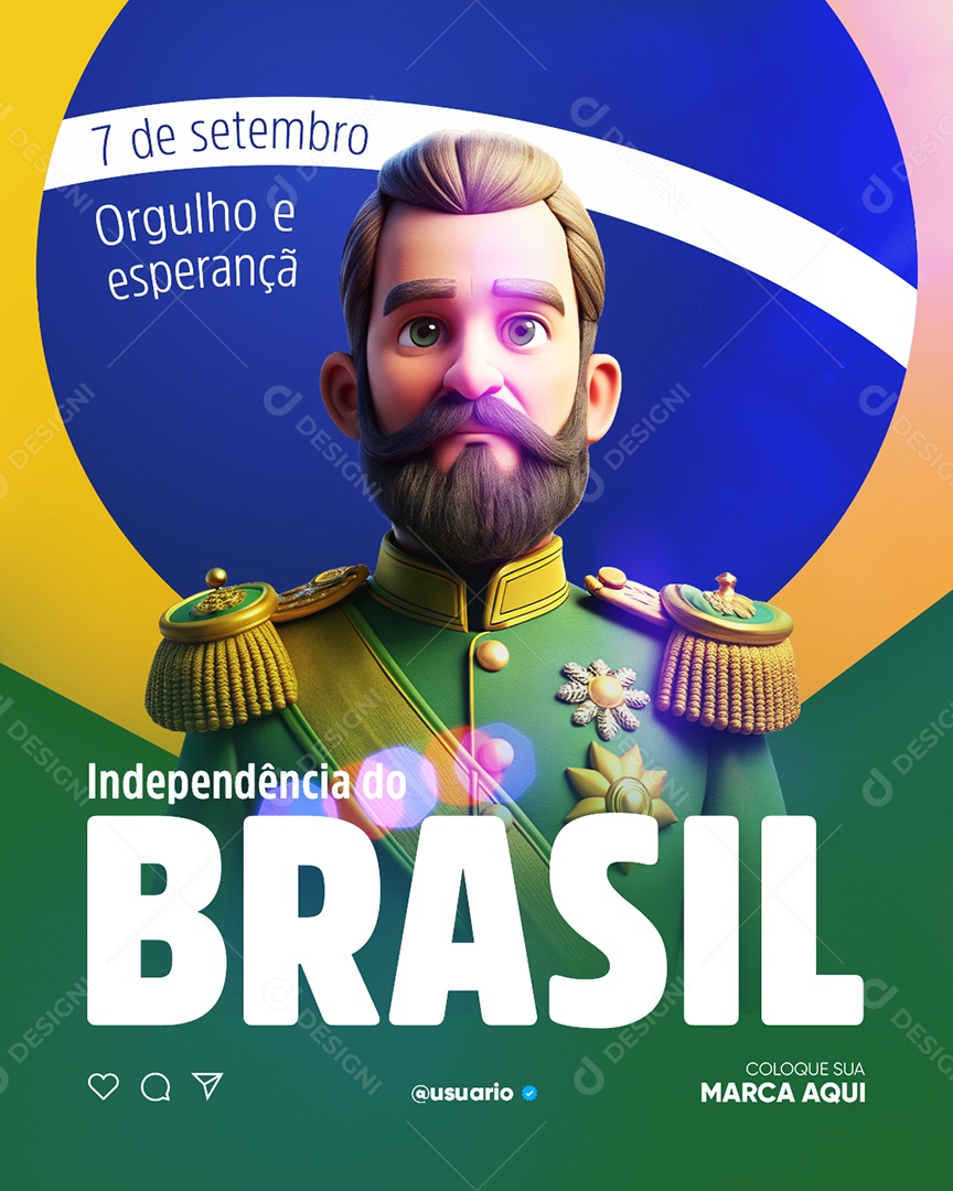Dia da Independência do Brasil 07 de Setembro Social Media PSD Editável