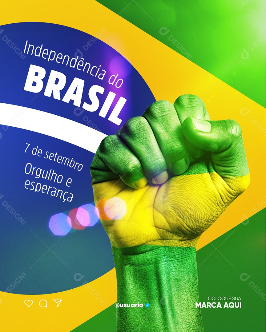 Dia da Independência do Brasil 07 de Setembro Social Media PSD Editável