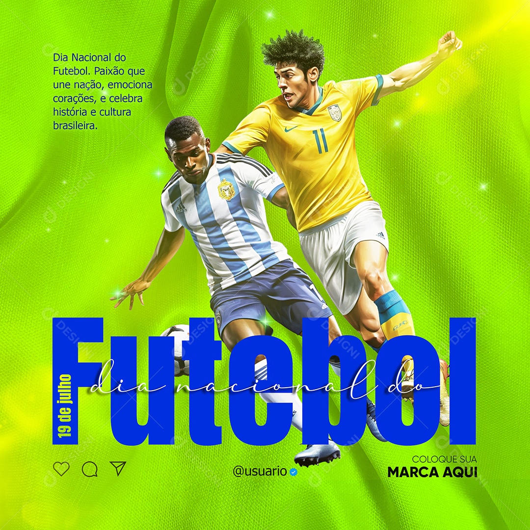 Dia Nacional do Futebol 19 de Julho Social Media PSD Editável