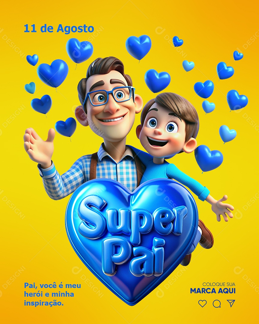Super Pai Dia Dos Pais 11 de Agosto Social Media PSD Editável