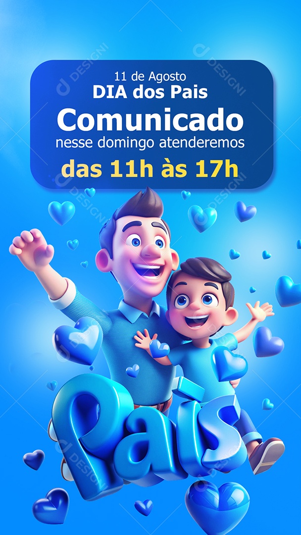 Comunicado Dia Dos Pais Social Media PSD Editável