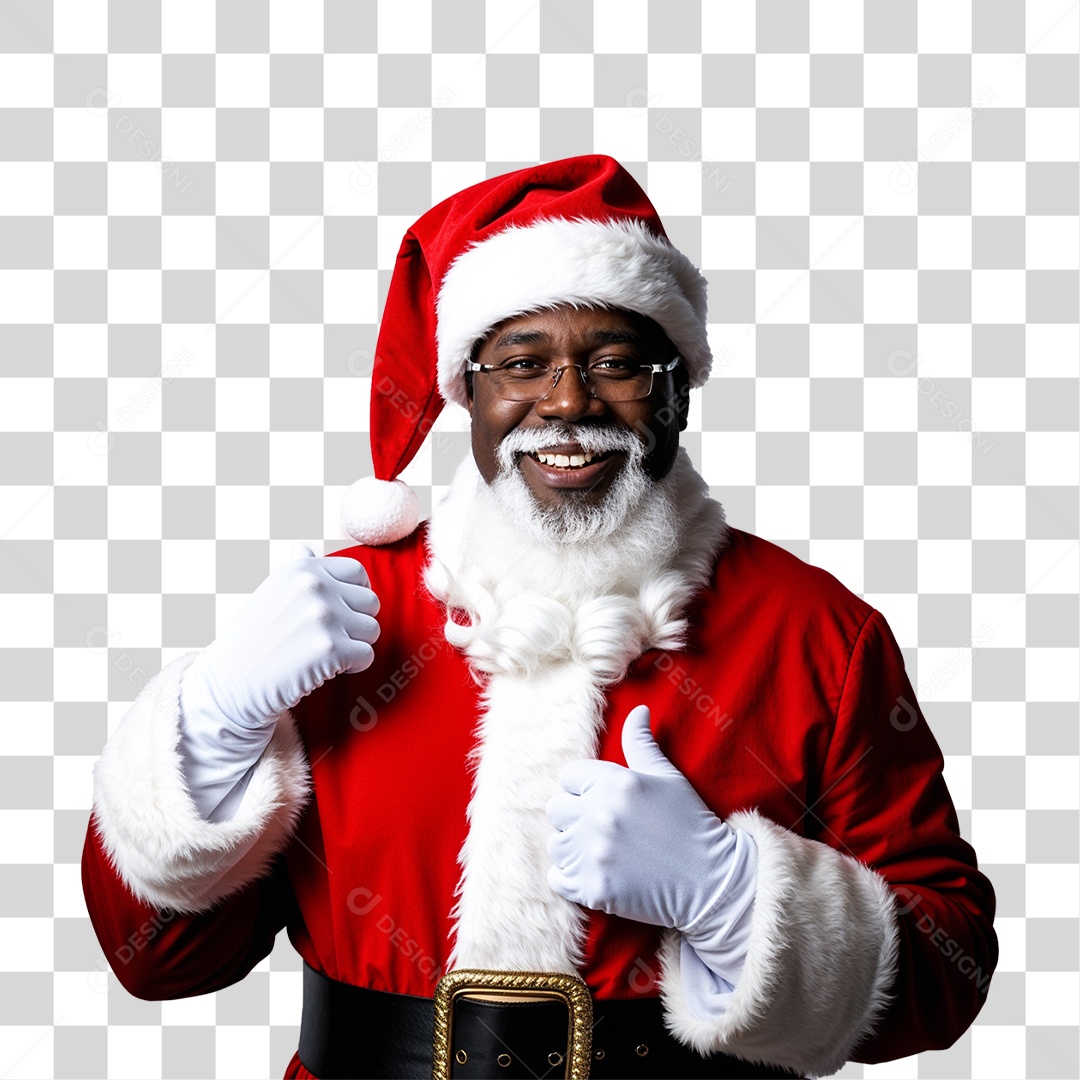 Homem com Fantasia de Papai Noel PNG Transparente