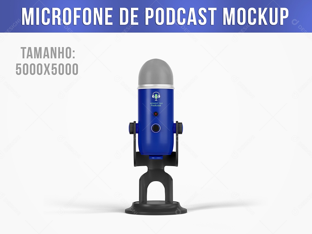 Microfine De Podcast Mockup PSD Editável