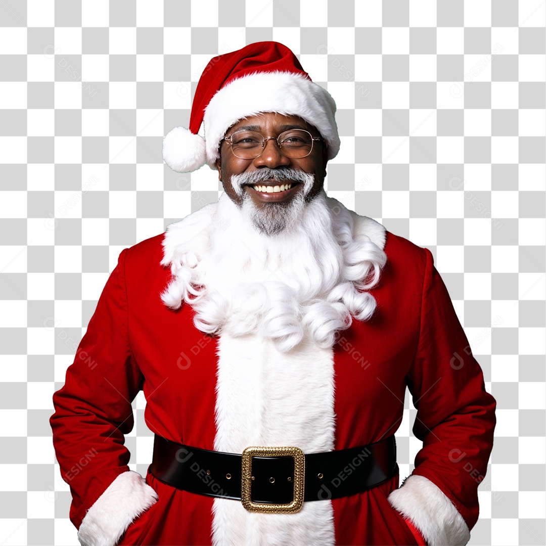 Homem com Fantasia de Papai Noel PNG Transparente