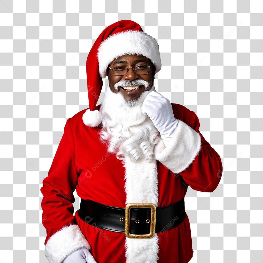 Homem com Fantasia de Papai Noel PNG Transparente