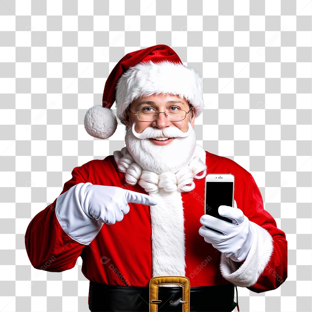 Homem com Fantasia de Papai Noel PNG Transparente