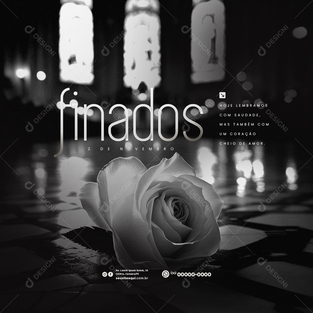 Dia de Finados 02 de Novembro Hoje Lembramoas Com Saudade Social Media PSD Editável