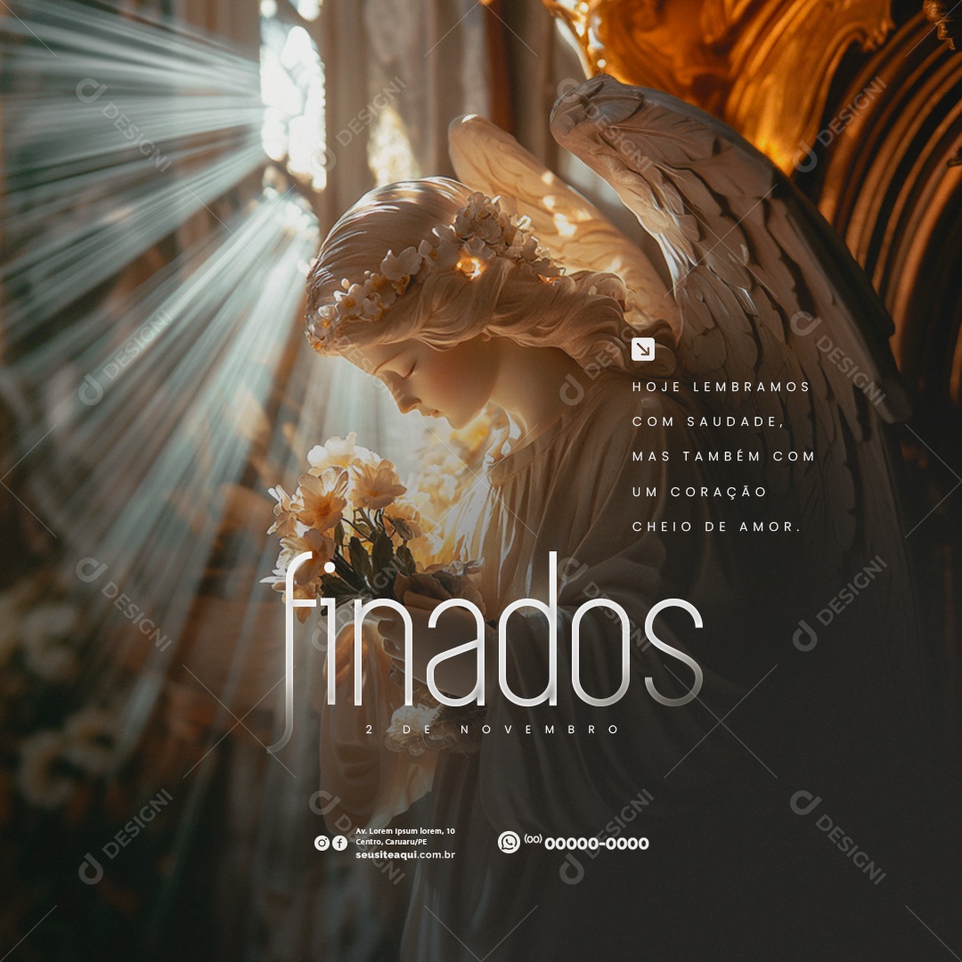 Social Media Dia de Finados 02 de Novembro Hoje Lembramoas Com Saudade PSD Editável