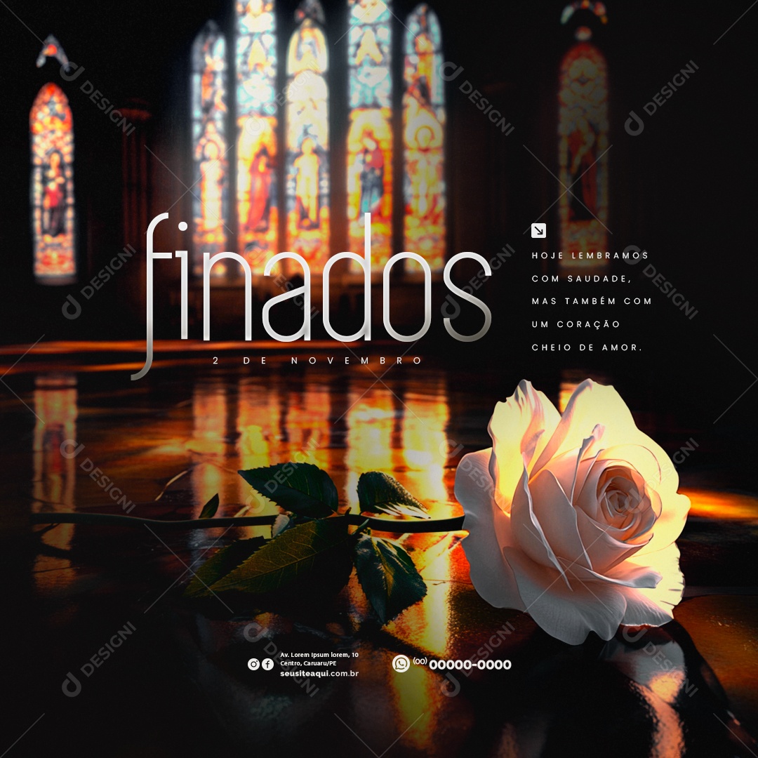 Dia de Finados 02 de Novembro Hoje Lembramoas Com Saudade Social Media PSD Editável