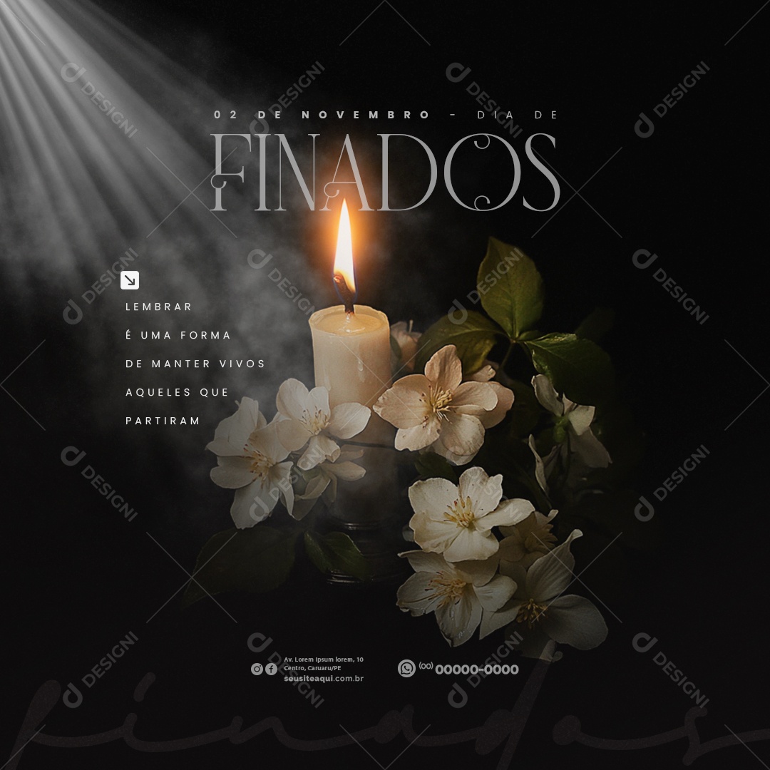 Dia de Finados 02 de Novembro Social Media PSD Editável