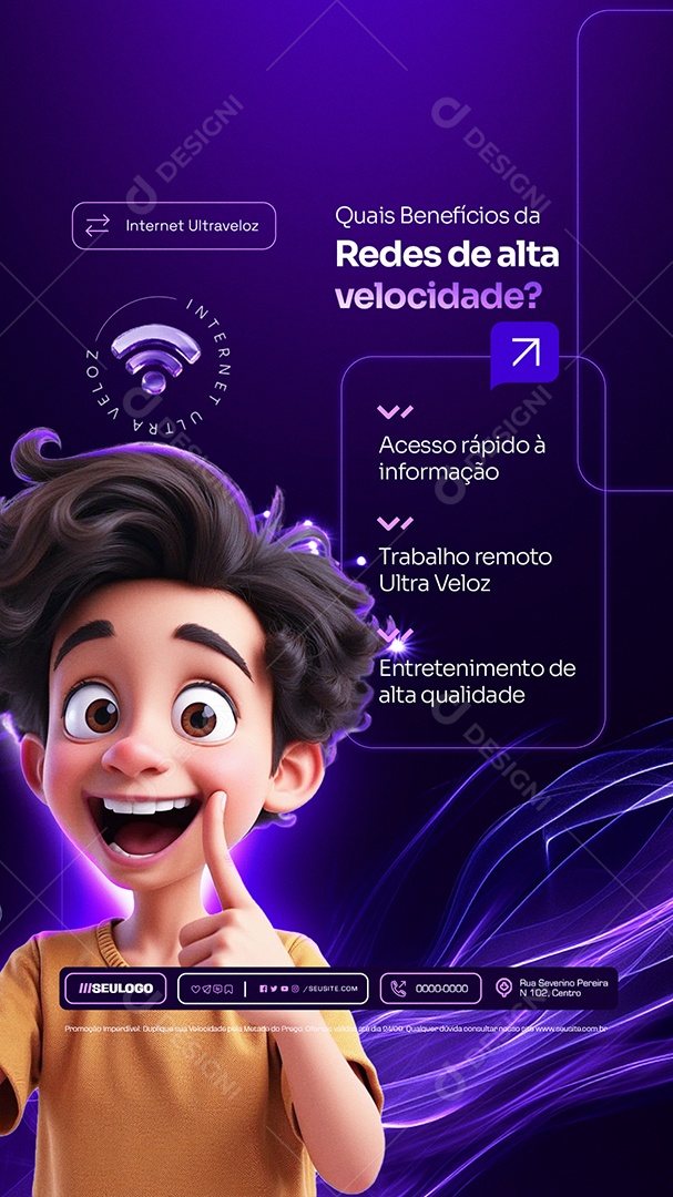 Story Suportes de Redes Internet Acesso Rápido Social Media PSD Editável