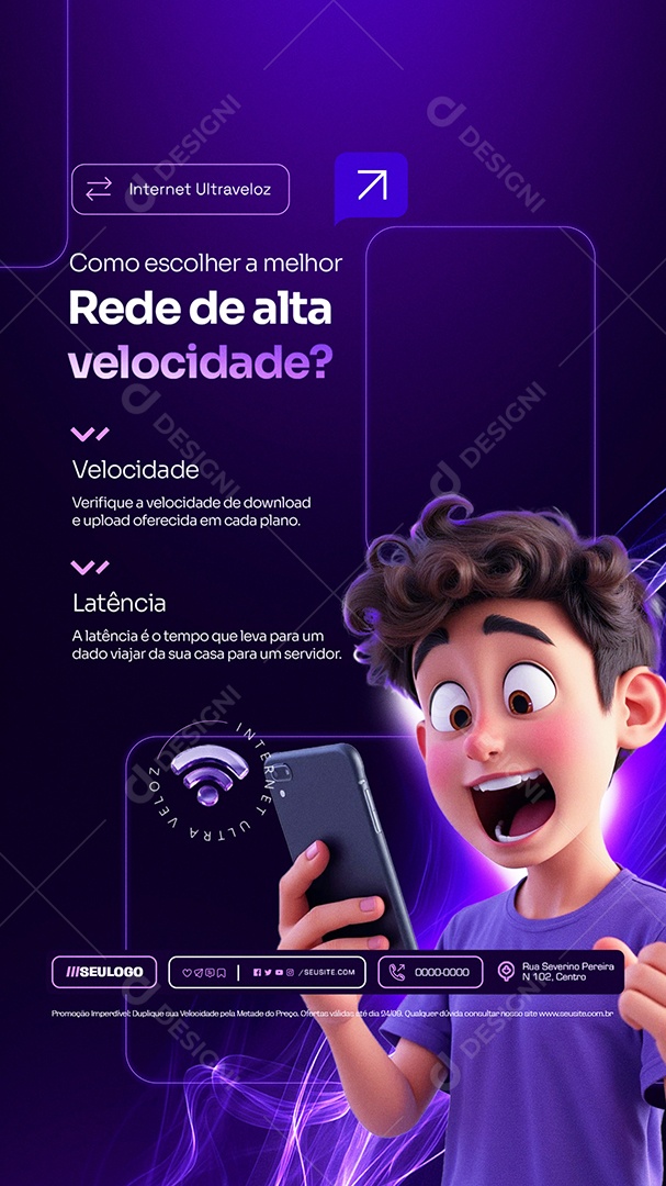 Story Suportes de Redes Internet Rede de Alta Velocidade Social Media PSD Editável