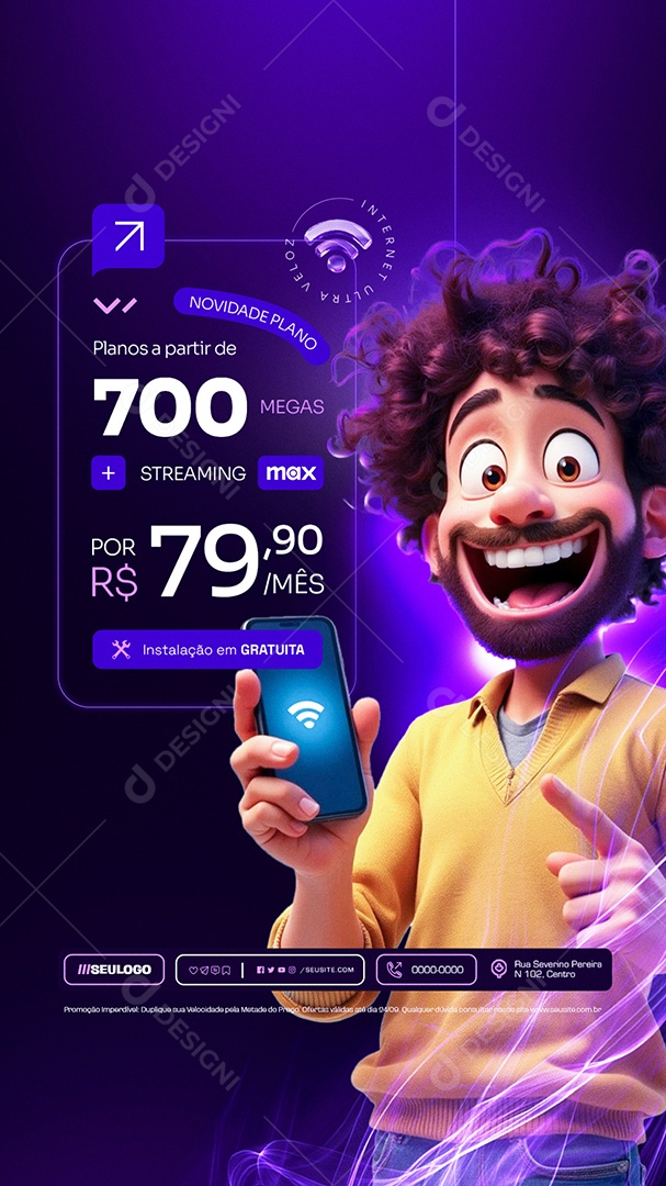 Story Suportes de Redes Internet Planos Novidade Social Media PSD Editável