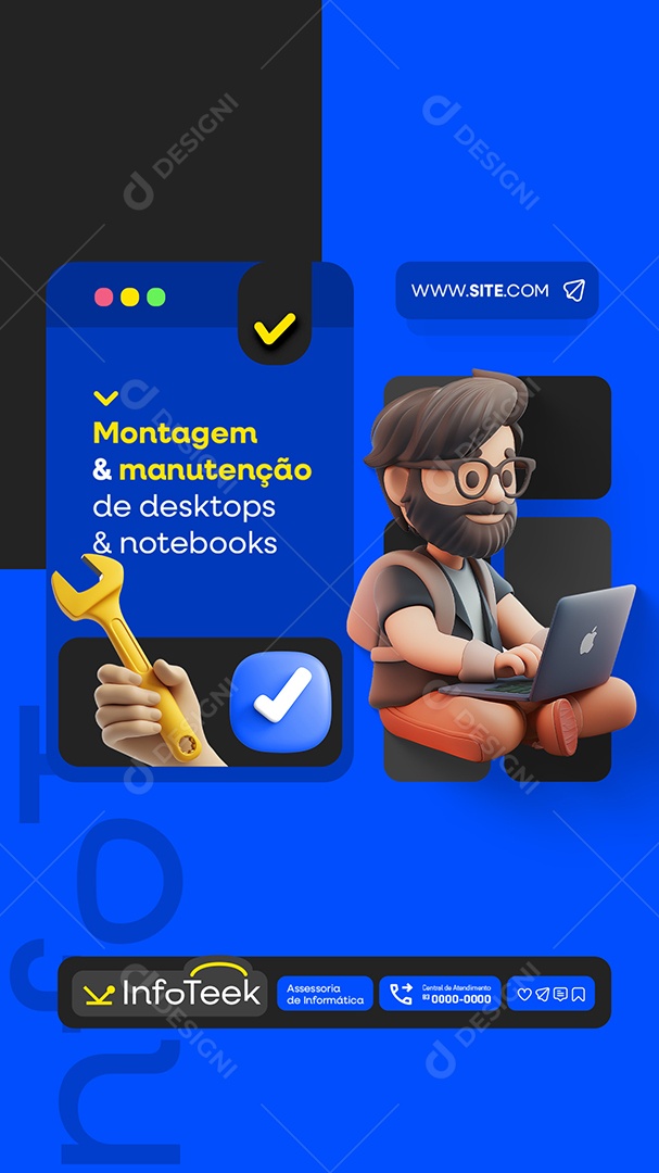 Story Assessoria Informática Montagem e Manutenção Social Media PSD Editável