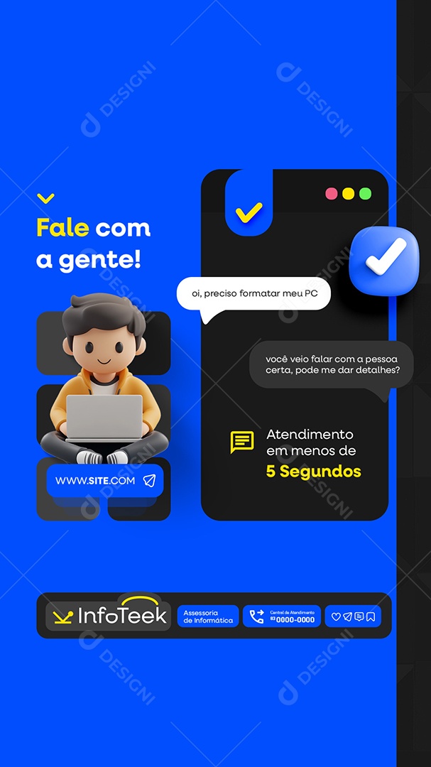 Story Assessoria Informática Fale Com a Gente Social Media PSD Editável