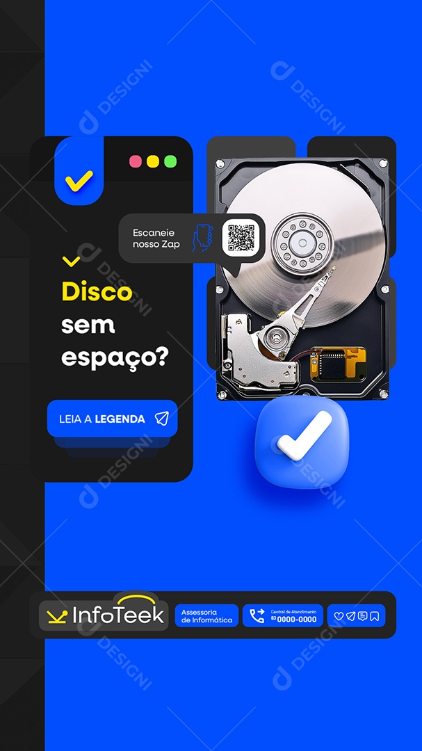 Story Assessoria Informática Disco Sem Espaço Social Media PSD Editável