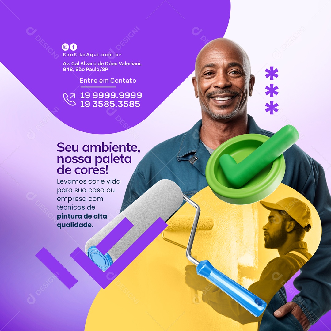Pintor Seu Ambiente nossa Paleta de Cores Social Media PSD Editável