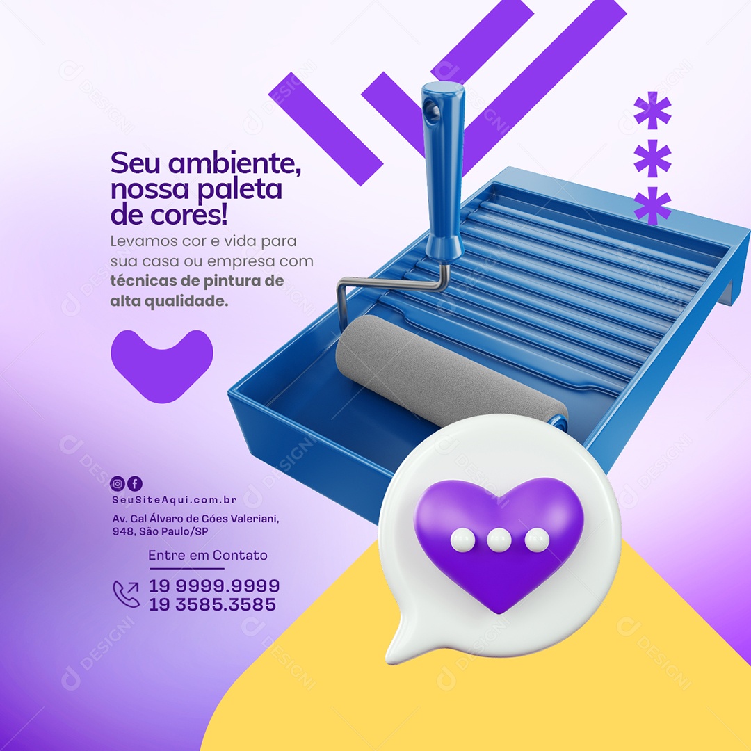 Pintor Seu Ambiente Nossa Paleta de Cores Social Media PSD Editável
