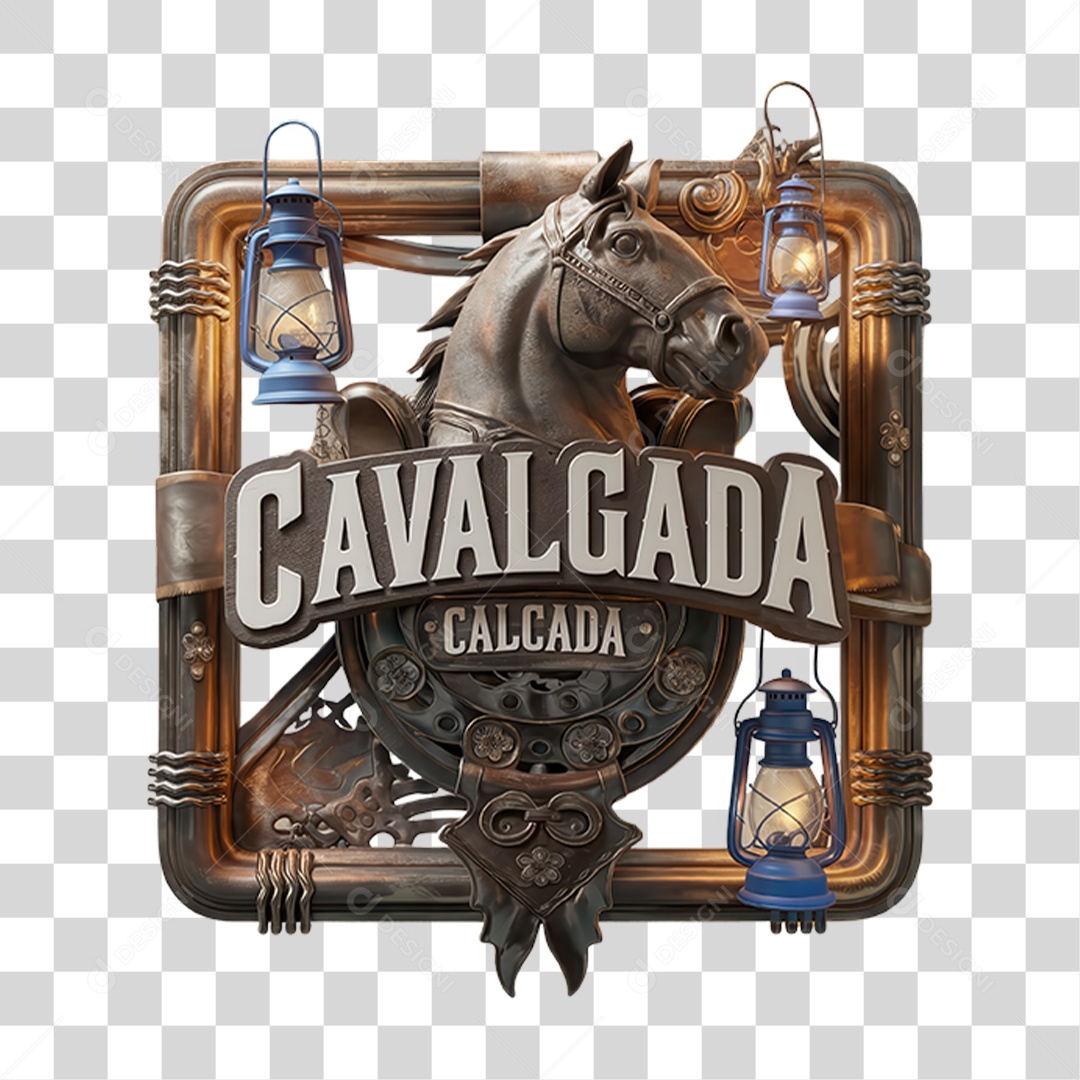 Selo 3D Cavalgada PNG Transparente