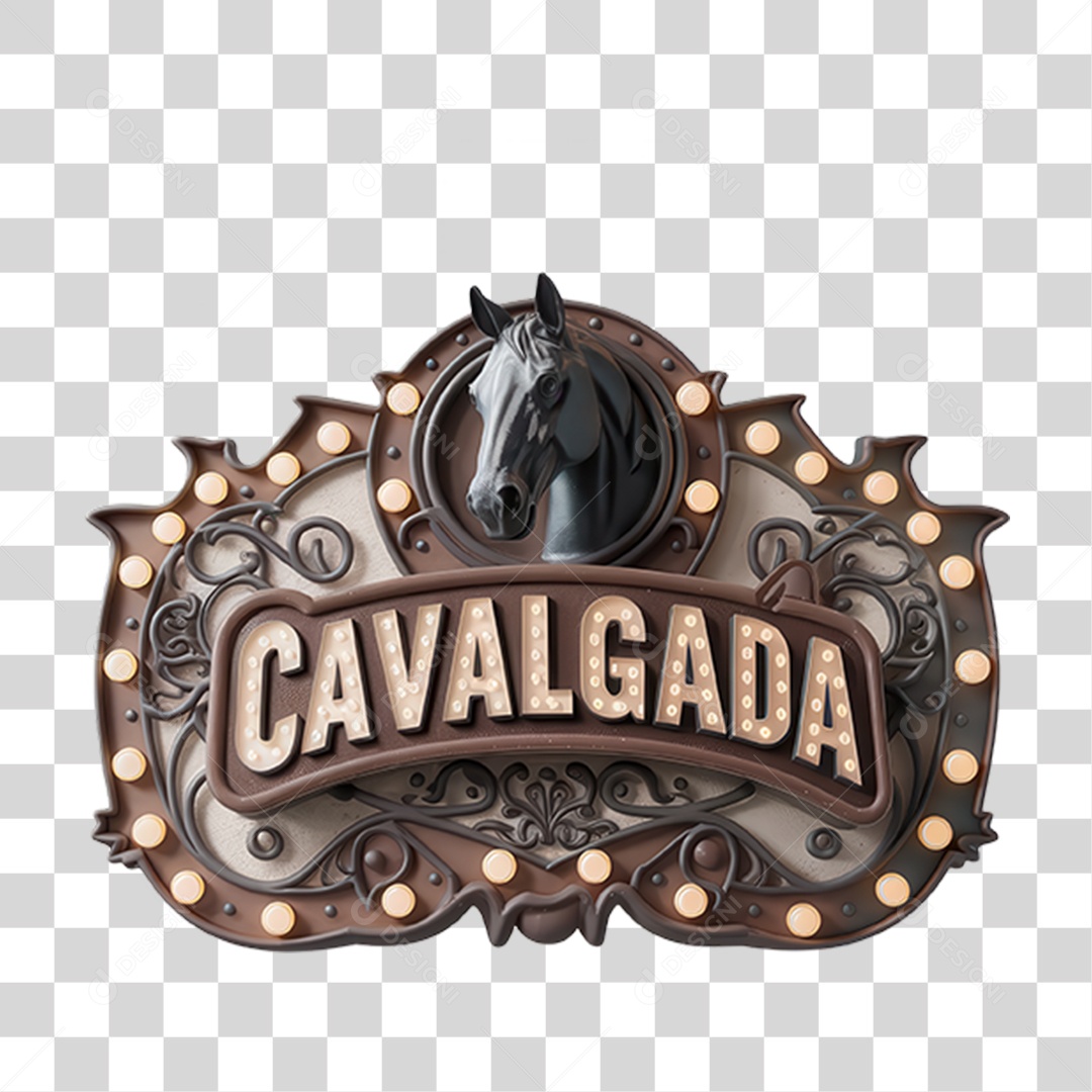 Selo 3D Cavalgada PNG Transparente