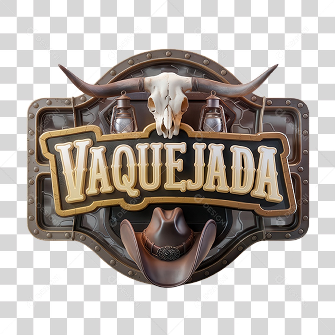 Selo 3D Vaquejada PNG Transparente