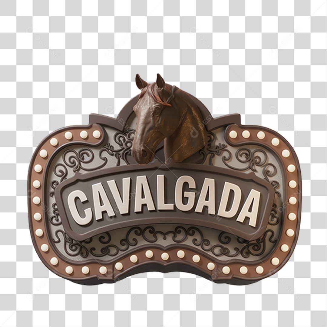 Selo 3D Cavalgada PNG Transparente