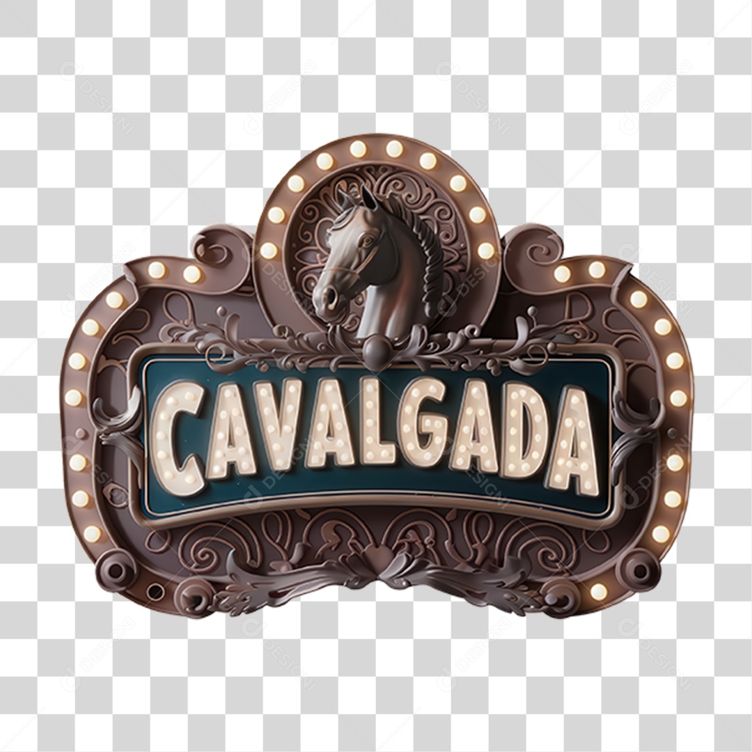 Selo 3D Cavalgada PNG Transparente