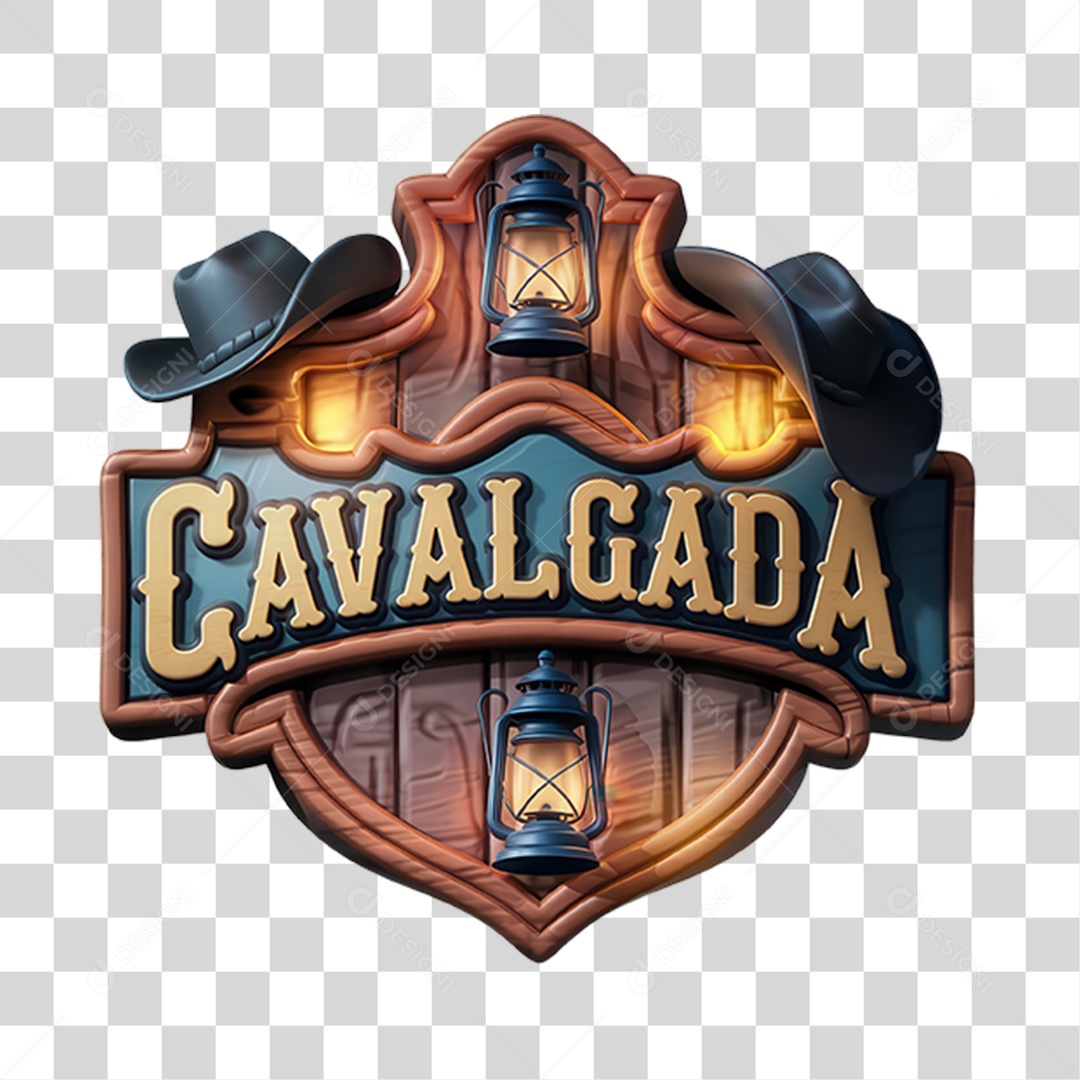 Selo 3D Cavalgada PNG Transparente