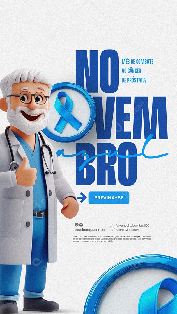 Story November Blue Month of Prevention Against the Cancer of Prostate Social Media PSD Editable