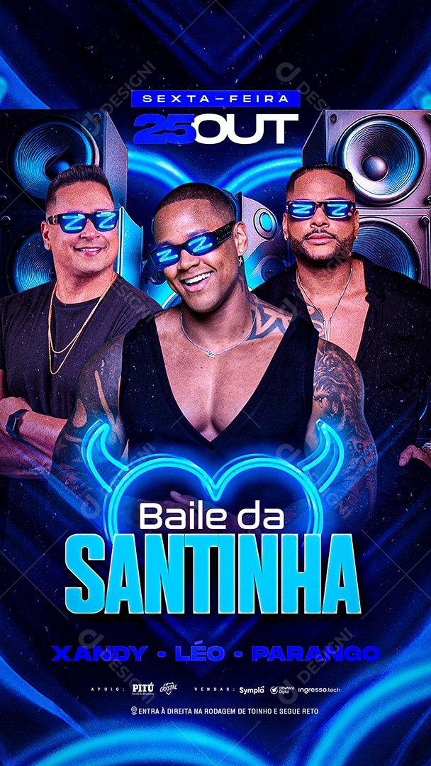 Story Flyer Baile Da Santinha Social Media PSD Editável