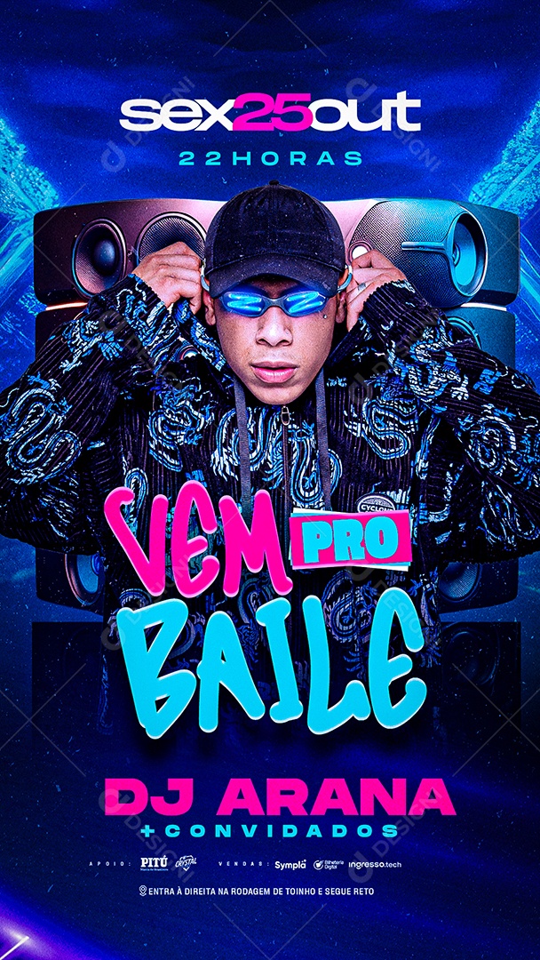 Story Flyer Vem Pro Baile DJ Arana Social Media PSD Editável