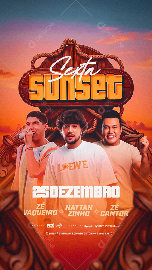 Story Flyer Sexta Sunset Social Media PSD Editável