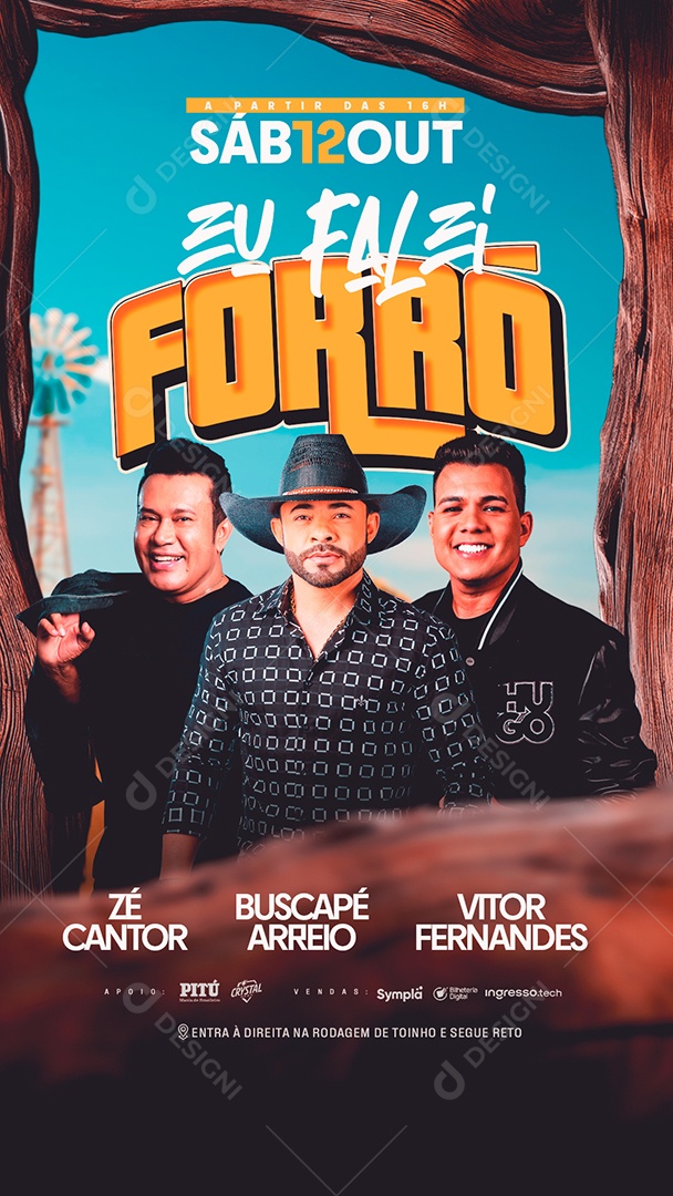 Story Flyer Eu Falei Forró Social Media PSD Editável