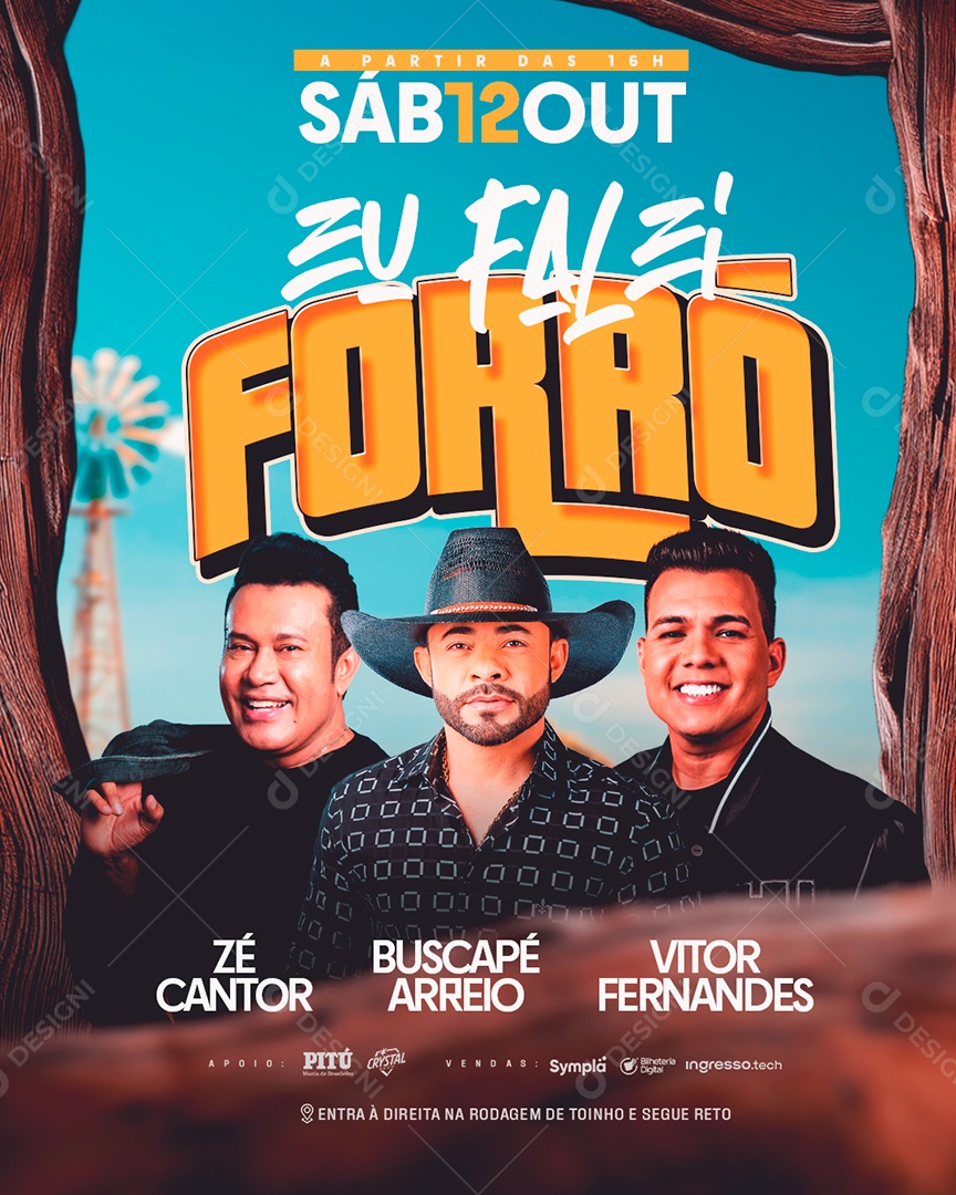 Feed Flyer Eu Falei Forró Social Media PSD Editável