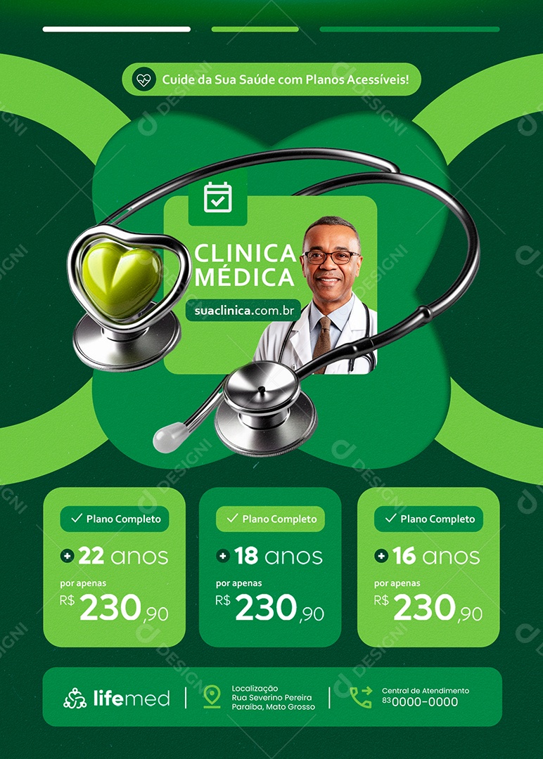 Flyer Clínica Médica Social Media PSD Editável