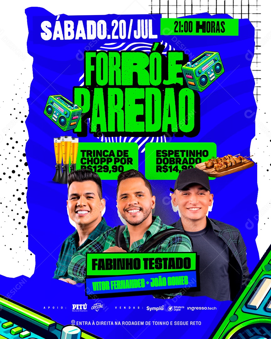 Feed  Flyer Forró E Paredão Social Media PSD Editável