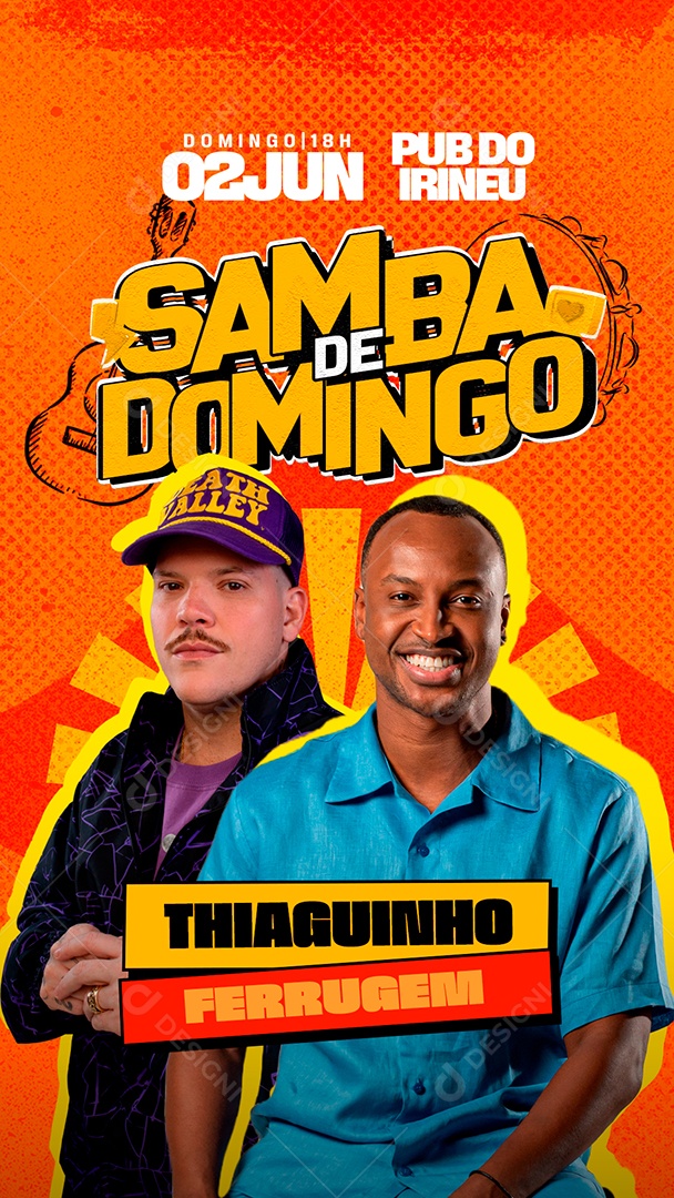 Story Flyer Samba De Domingo Social Media PSD Editável