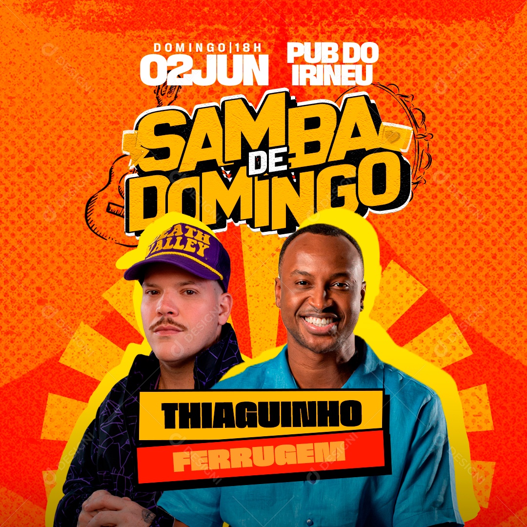 Flyer Samba De Domingo Social Media PSD Editável