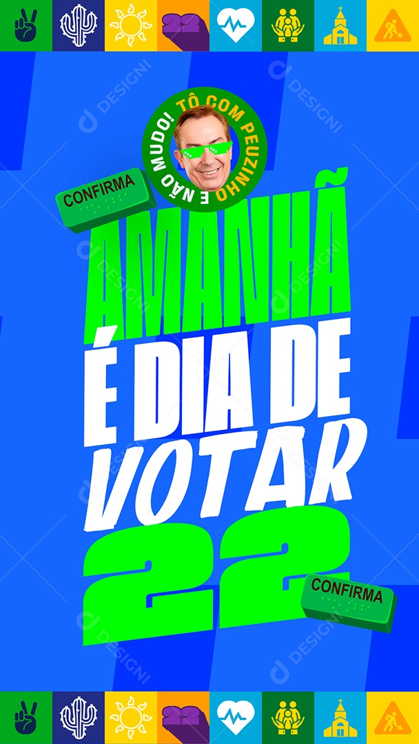 Story Política Amanhã É Dia De Votar Social Media PSD Editável