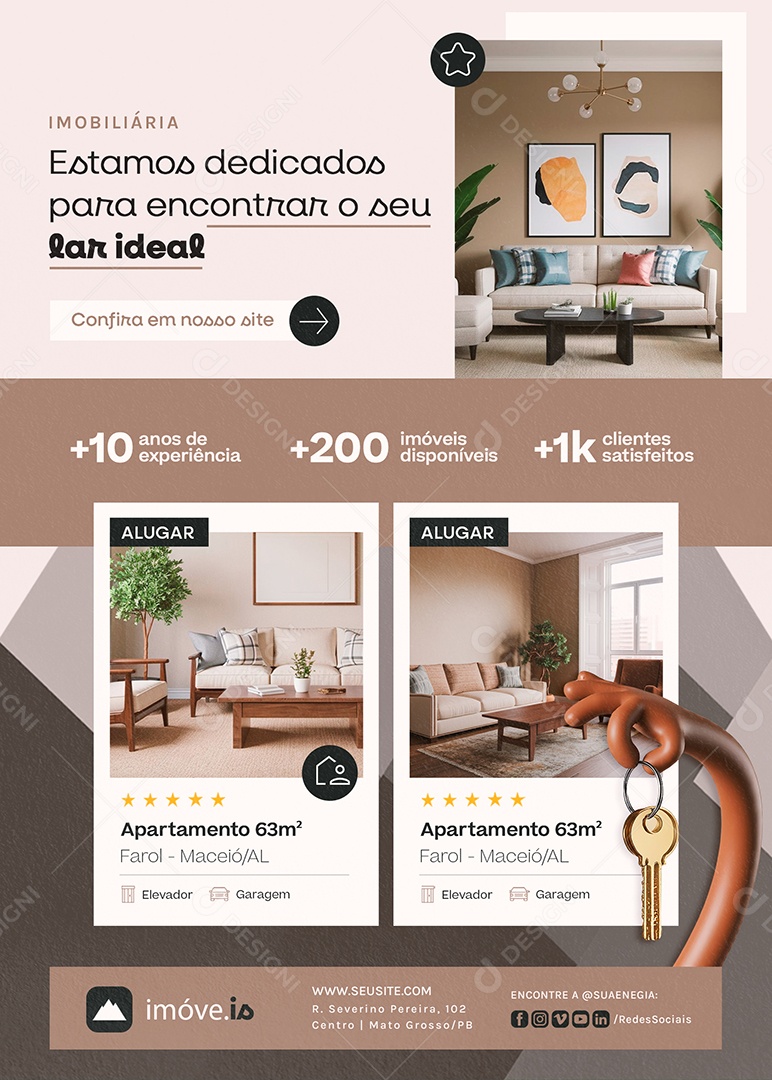 Flyer Imobiliária Lar Ideal Social Media PSD Editável