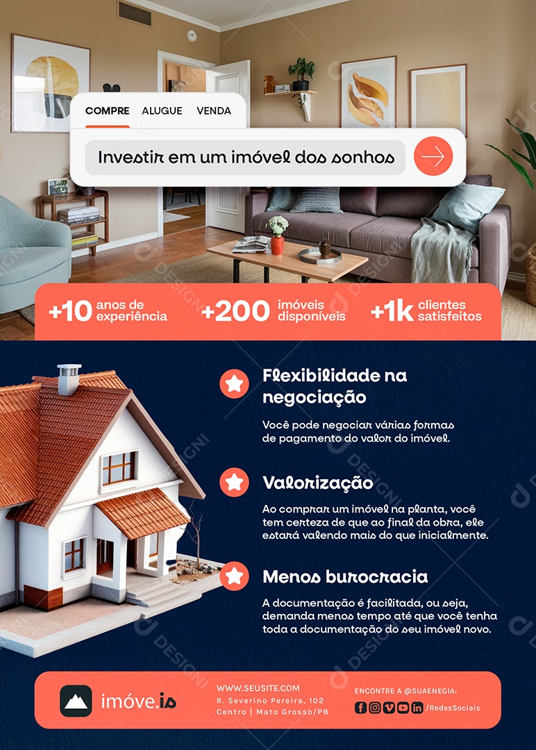 Flyer Imobiliária Imóvel dos Sonhos Social Media PSD Editável